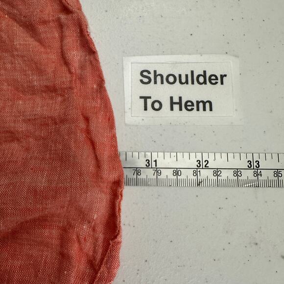 Chicos Womens Button Up Linen Top Size 2 US L‎ Coral 3/4 Sleeves Capsule Casual - Picture 7 of 8